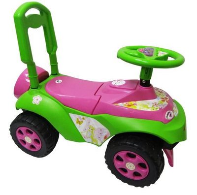 Детская машинка-каталка Doloni "Автошка" зелено-розовый 0141/08 фото 1