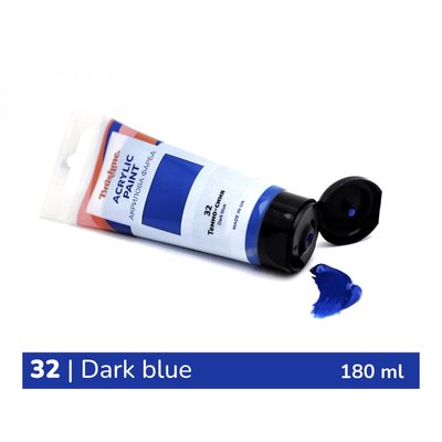 Художня глянсова акрилова фарба BrushMe колір "Темно-синя" 180 мл TBA180032 фото 1