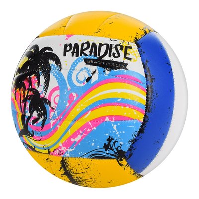 Волейбольний м'яч №5 Bambi діаметр 21 см PVC жовтий із синім EV-3369 фото 1