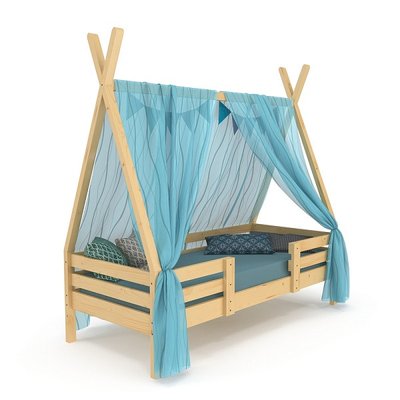 Дерев'яне ліжко для підлітка SportBaby Вігвам лак 190х80 см фото 1