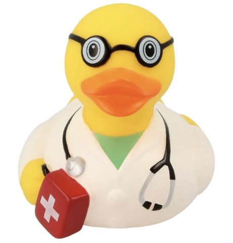 Стильна тематична гумова качечка FunnyDucks "Лікар" L1859 фото 6