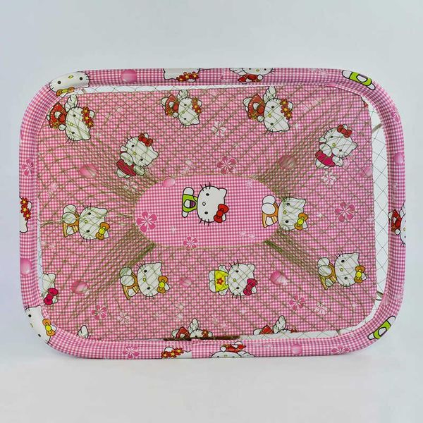 Манеж для малюків Мася №9 "Hello Kitty" 90х75х60 см прямокутний, м'яке дно, рожевий фото 2
