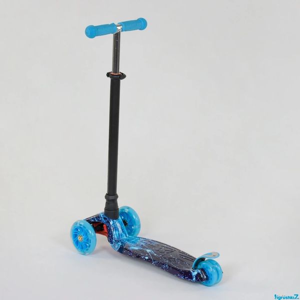 Самокат дитячий чотириколісний з підсвічуванням Best Scooter MAXI Universe синій А 24656 /779-1305 фото 3