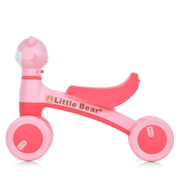 Дитячий перший біговел Bambi Little Bear колеса 6" музичний пластиковий рожевий M 5762 фото 3