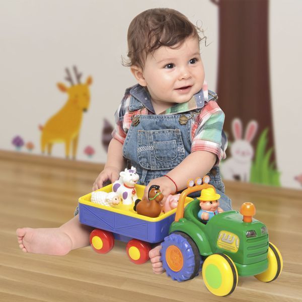 Интерактивный трактор с трейлером KiddieLand световые и звуковые эффекты фото 3