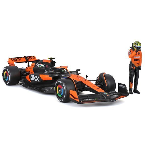Колекційна модель Bburago Формула 1 McLaren MCL38, з фігуркою, масштаб 1:24, чорний з помаранчевим 18-28040 фото 5