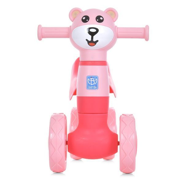 Дитячий перший біговел Bambi Little Bear колеса 6" музичний пластиковий рожевий M 5762 фото 2