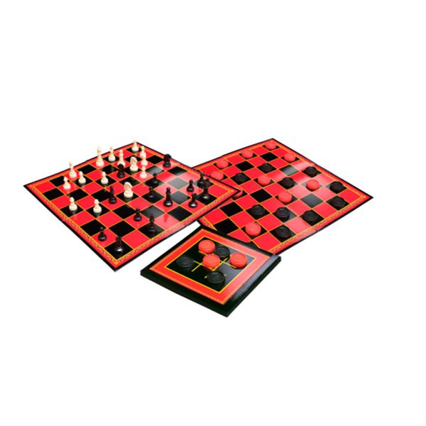 Настольная игра 3-в-1 Spin Master "Шахматы, шашки и крестики-нолики" 36х36 см фото 3