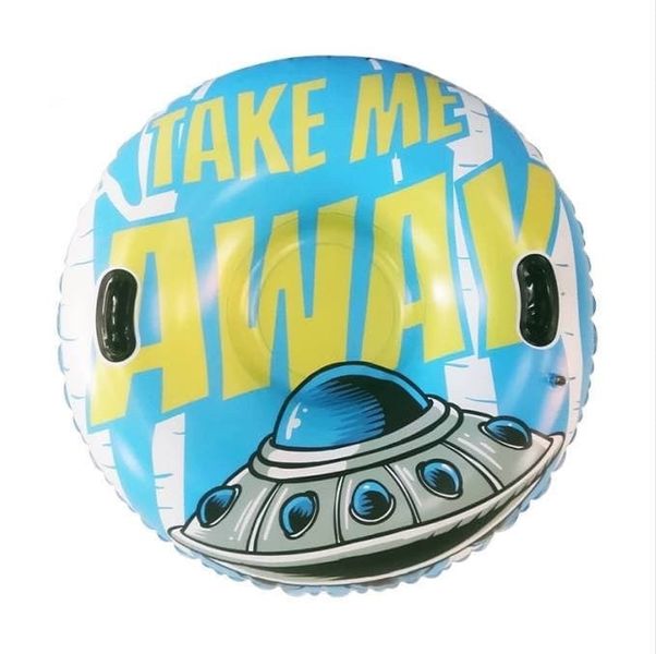 Тюбинг - ватрушка диаметр 110 см "Take Me Away" с ремкомплектом голубая фото 1
