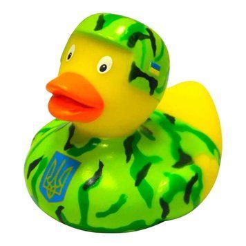 Стильна тематична гумова качечка FunnyDucks "ЗСУ" L1847 фото 1