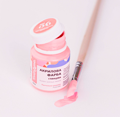 Художня глянсова акрилова фарба BrushMe колір "Пастельно-рожева" 20 мл ACPT56 фото 1