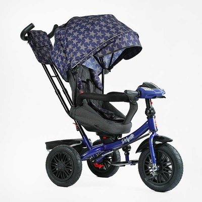 Детский трехколесный велосипед Best Trike Perfetto интерактивный надувные колеса синий звезды 8066 / 208-23 фото 1