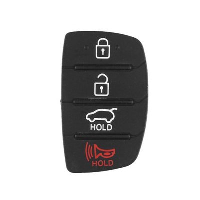 Резиновые кнопки-накладки на ключ Hyundai Solaris (Хюндай Соларис) косой 4 кнопки фото 1