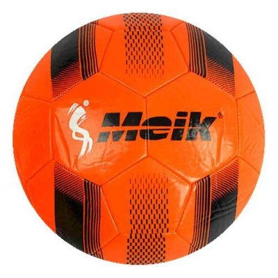 Футбольный мяч №5 Meik Stripes лакированный TPU диаметр 21 см оранжевый C55983 фото 1