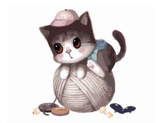 Картина за номерами BrushMe "Маленький котик з клубком" 40х50см GX8400 фото 1