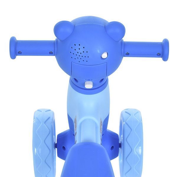 Дитячий перший біговел Bambi Little Bear колеса 6" музичний пластиковий синій M 5762 фото 2