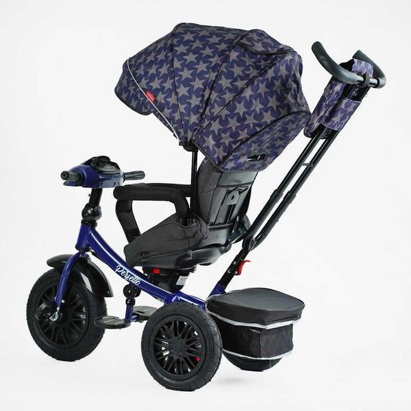 Детский трехколесный велосипед Best Trike Perfetto интерактивный надувные колеса синий звезды 8066 / 208-23 фото 3