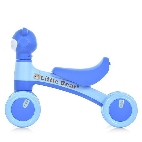 Дитячий перший біговел Bambi Little Bear колеса 6" музичний пластиковий синій M 5762 фото 4