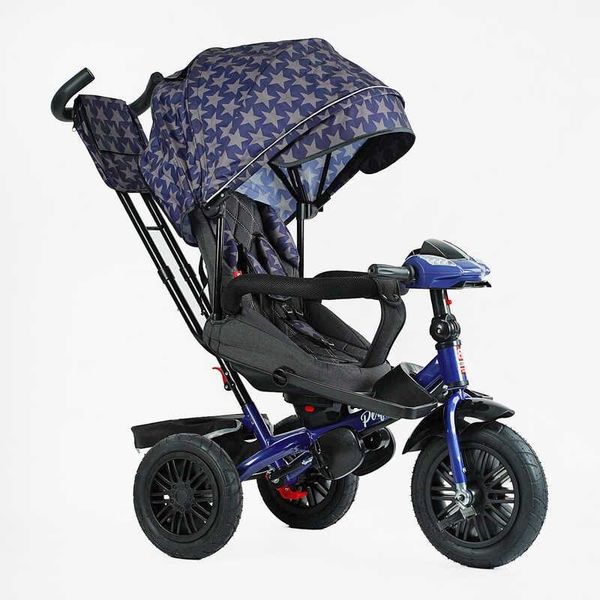 Дитячий триколісний велосипед Best Trike Perfetto інтерактивний надувні колеса синій зірки 8066 / 208-23 фото 4
