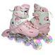 Детские раздвижные ролики 29-33 с комплектом защиты и шлемом Scale Sports LF 605 Pink подсветка колес фото 2