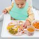 Детский нагрудник силиконовый для кормления 6м+ Babyono с застёжкой 30x28 см мятный фото 5