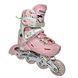 Детские раздвижные ролики 29-33 с комплектом защиты и шлемом Scale Sports LF 605 Pink подсветка колес фото 3