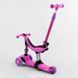 Дитячий самокат - беговел 3 в 1 з амортизатором та підсвічуванням Best Scooter рожевий BS-26566 фото 4