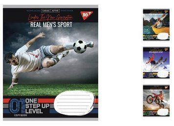 Набір учнівських зошитів Yes Real sport формат А5, 24 арк. в клітинку 20 шт. 765891 фото 1