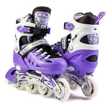 Дитячі розсувні ролики 34-37 Scale Sports Violet з підсвічуванням переднього колеса фото 1