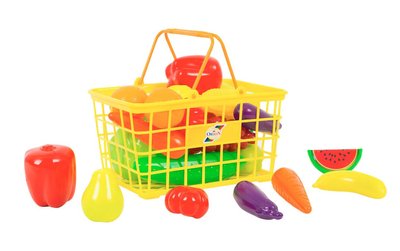 Дитячий іграшковий кошик Оріон з продуктами Урожай 25 ел жовтий 379 ст. фото 1