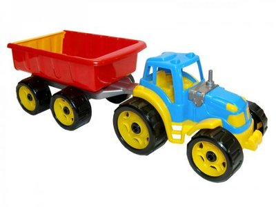 Игрушечный трактор с прицепом ТехноК 51 см синий 3442 фото 1