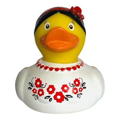 Стильна тематична гумова качечка FunnyDucks "Україночка" L1069 фото 1