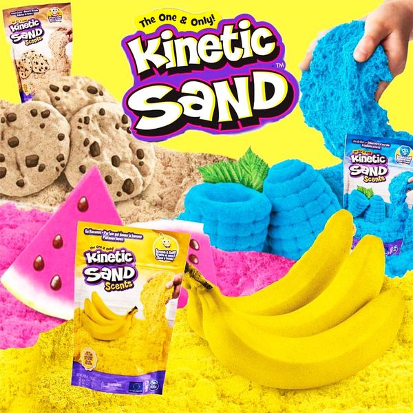 Кинетический песок для детского творчества с ароматом Kinetic Sand Голубая малина 227 г фото 5