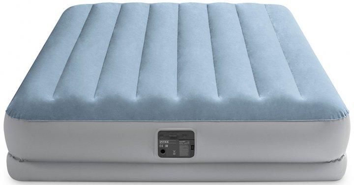 Велюровий надувний матрац для відпочинку та сну Intex подвійний з електронасосом 152х236х36см 64168 NP фото 2