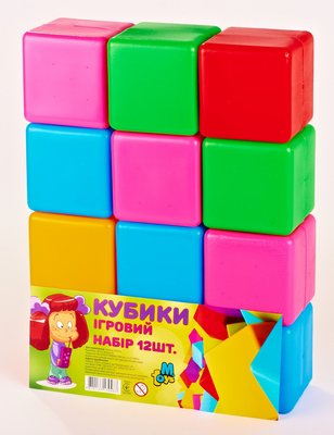 Розвиваючі кубики пластмасові Mtoys великі 12 шт 14067K фото 1