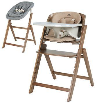 Стільчик для годування CARRELLO Focus дерев'яний з шезлонгом Sahara Beige CRL-16801 фото 1