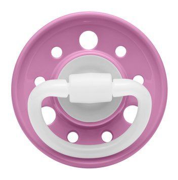 Пустышка латексная круглая NIP Cherry 6+ мес розовая фото 1