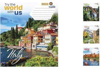 Учнівські зошити в лінійку на 36 аркушів 1Вересня World with us 15шт. 765963 фото 1