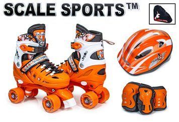 Розсувні ролики квади 29-33 з комплектом захисту та шоломом Scale Sport Помаранчевий фото 1
