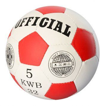 Футбольний м'яч №5 OFFICIAL PU 32 панелі червоно-білий 2500-203 фото 1