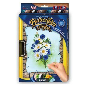 Вишивка гладдю за номерами на підрамнику Danko Toys Ромашки VGL-01-04 фото 1