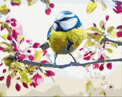 Картина за номерами BrushMe "Весняна синичка" 40х50см BS51439 фото 1