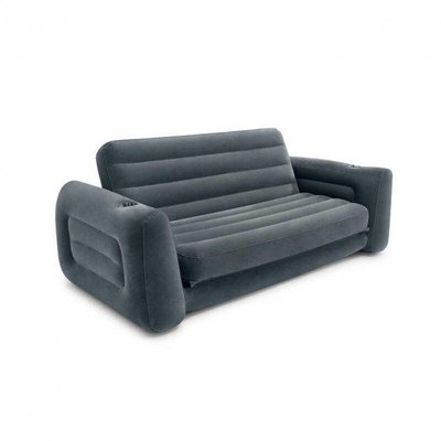 Велюровий надувний розкладний диван для сну Intex подвійний з узголів'ям 224х203х66 см 66552 фото 1