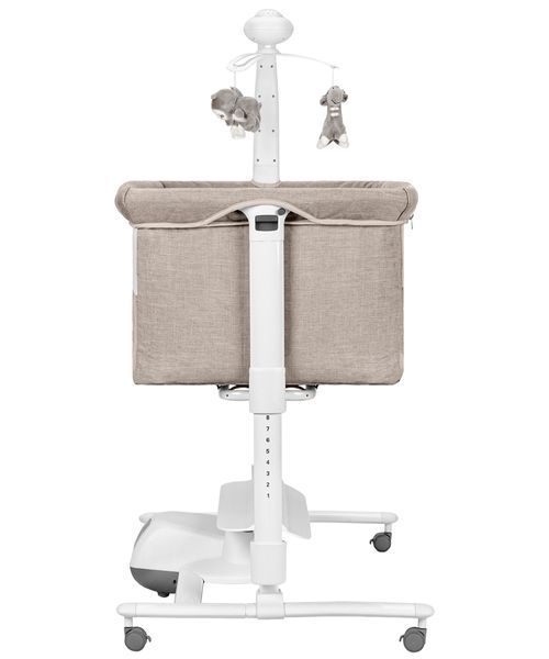 Детская приставная кроватка с автоукачиванием CARRELLO Bloom CRL-10304 Silk Beige Wooden с рождения фото 4