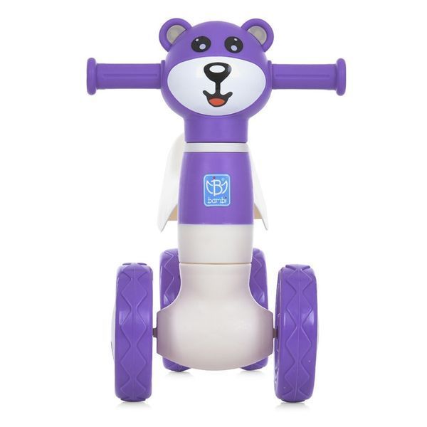 Дитячий перший біговел Bambi Little Bear колеса 6" музичний пластиковий фіолетовий M 5762 фото 2