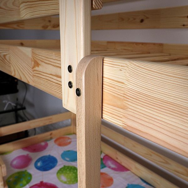 Двоярусне дерев'яне ліжко для підлітка Sportbaby 190х80 см лаковане babyson 3 фото 6