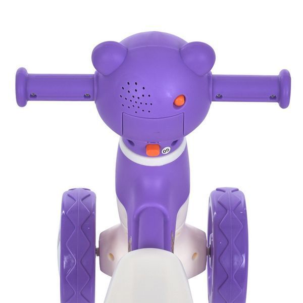 Дитячий перший біговел Bambi Little Bear колеса 6" музичний пластиковий фіолетовий M 5762 фото 4