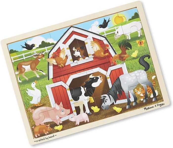Деревянный пазл в рамке Melissa&Doug "Ферма" 24 элемента 40 х 30 см MD19061 фото 2