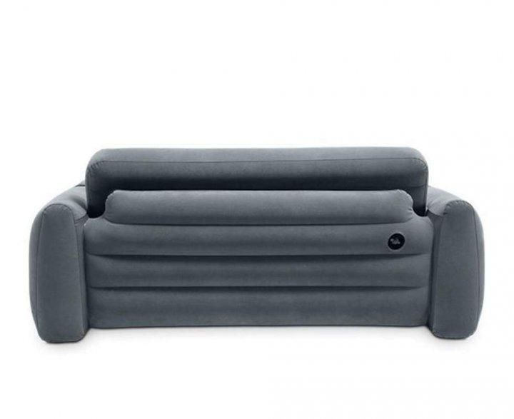 Велюровий надувний розкладний диван для сну Intex подвійний з узголів'ям 224х203х66 см 66552 фото 4