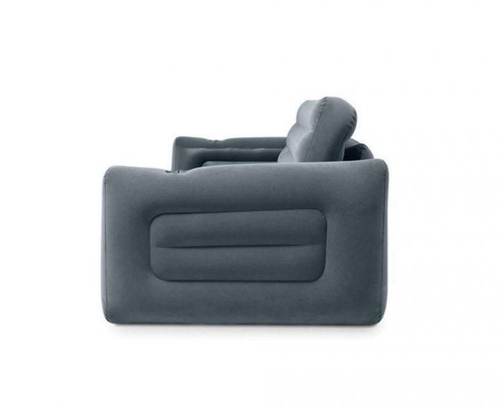 Велюровий надувний розкладний диван для сну Intex подвійний з узголів'ям 224х203х66 см 66552 фото 2